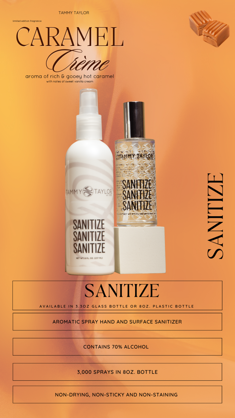 Caramel Crème Glass Spray Sanitize – Sanitize | Tammy Taylor Europe