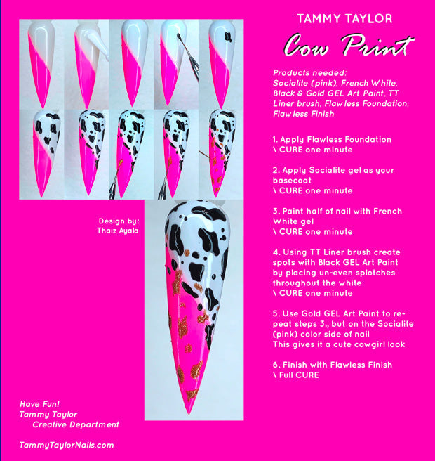Cow Print Pack paso a paso – Gel System | Tammy Taylor Europe