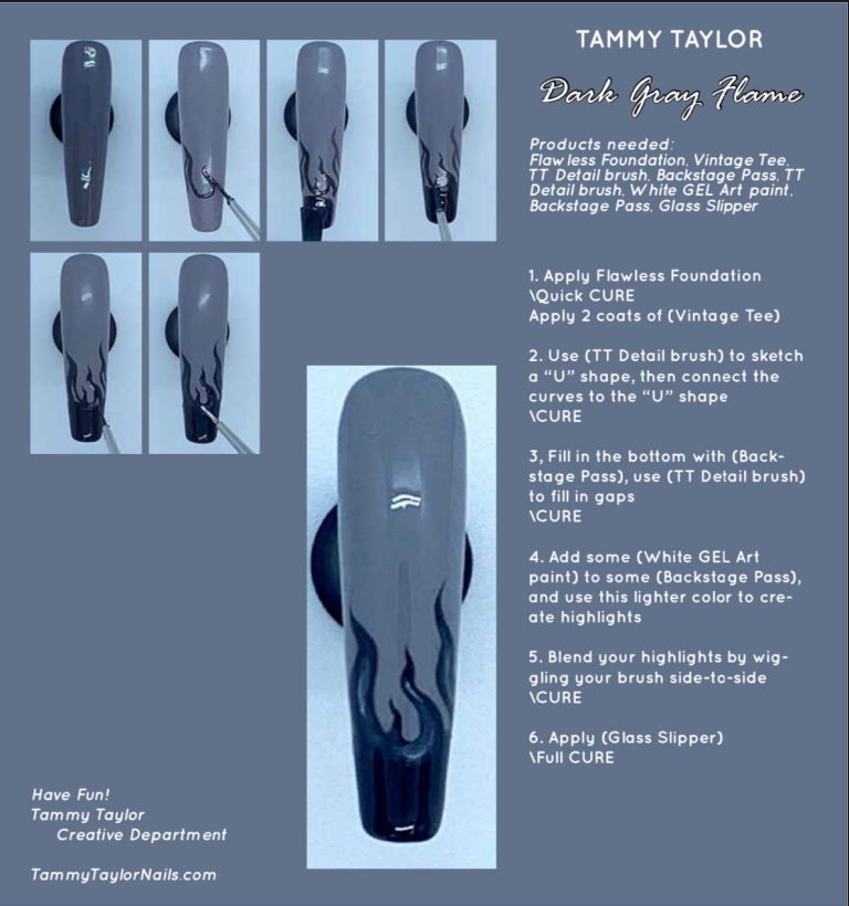 Dark Grey Flame Pack paso a paso – Gel System | Tammy Taylor Europe