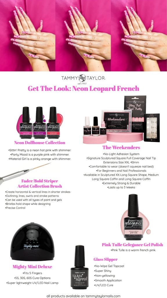 Neon Leopard French Kit de uñas – Gel System | Tammy Taylor Europe