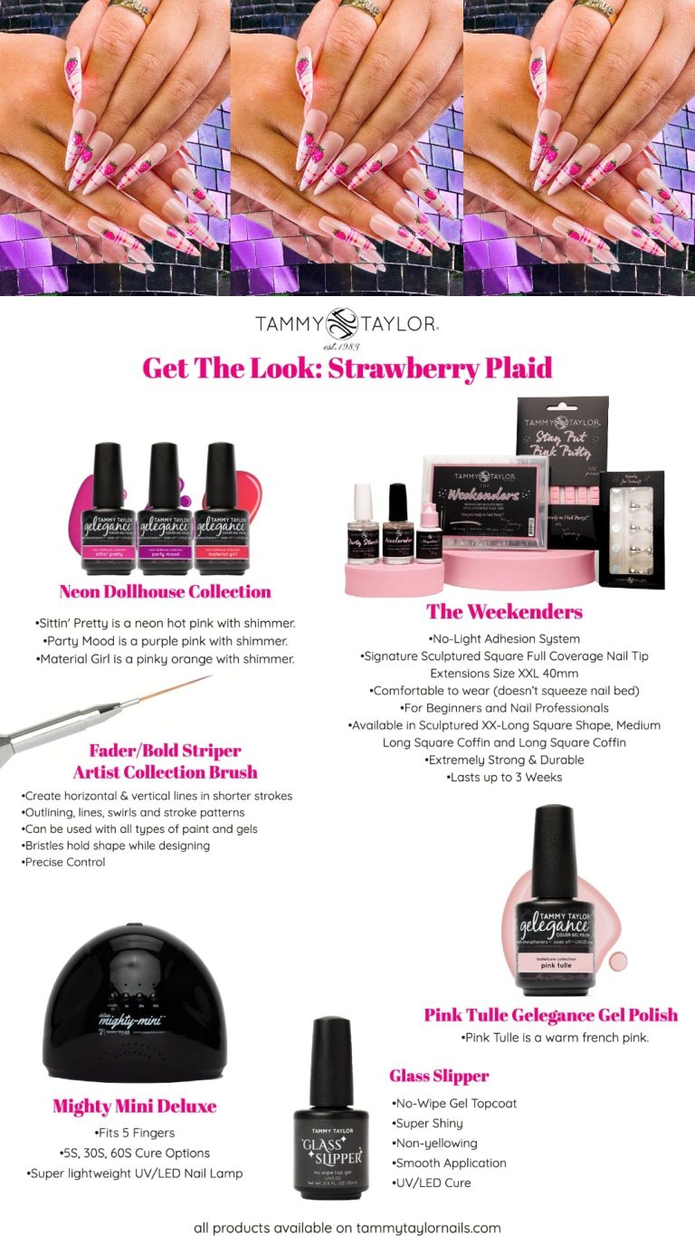 Strawberry Plaid Nail Bundle – Gel System | Tammy Taylor Europe