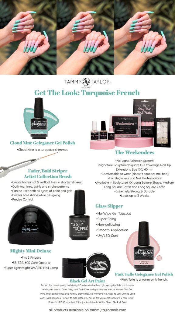 Turquoise French Nail Bundle – Gel System | Tammy Taylor Europe