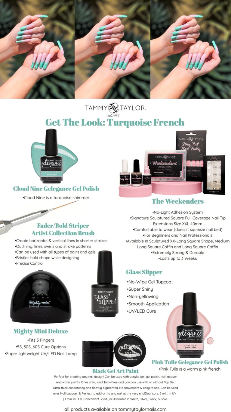 Turquoise French Kit de uñas – Gel System | Tammy Taylor Europe