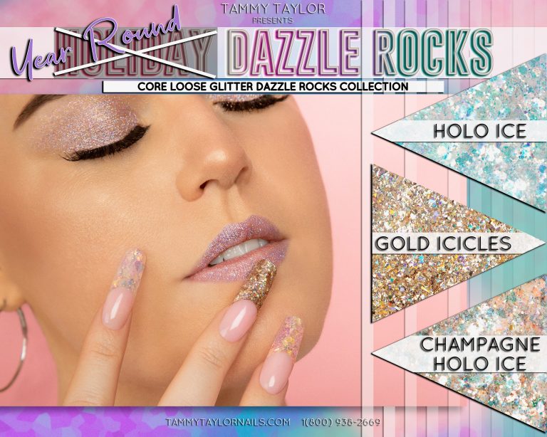Gold Icicles Loose Glitter Dazzle Rocks – Prep & Finish | Tammy Taylor Europe