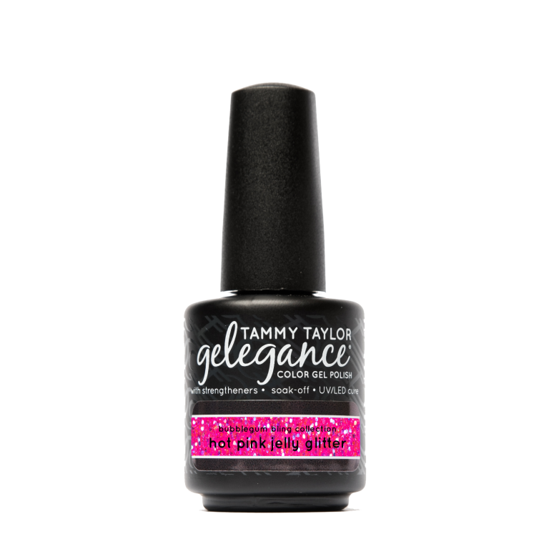 Hot Pink Jelly Glitter Esmalte en gel Gelegance – Gel System | Tammy Taylor Europe