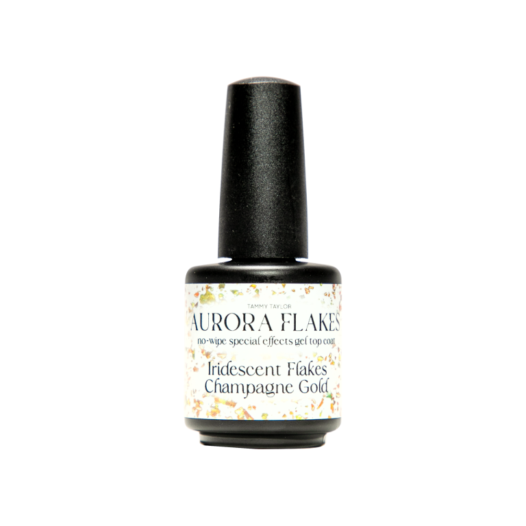 Iridescent Flakes Champagne Gold Top Coat – Acrylic System | Tammy Taylor Europe