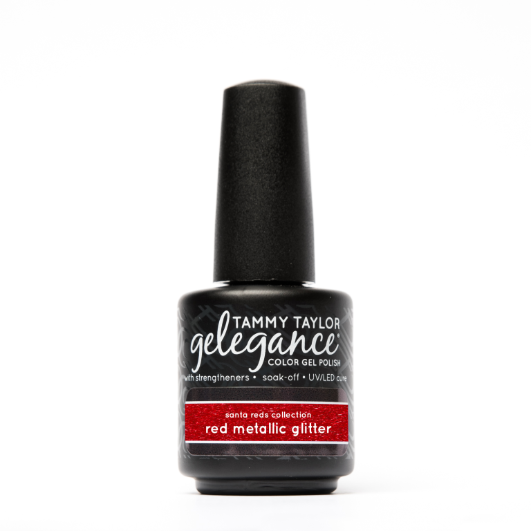 True Red Metallic Glitter Esmalte en gel Gelegance – Esmalte en gel Gelegance | Tammy Taylor Europe