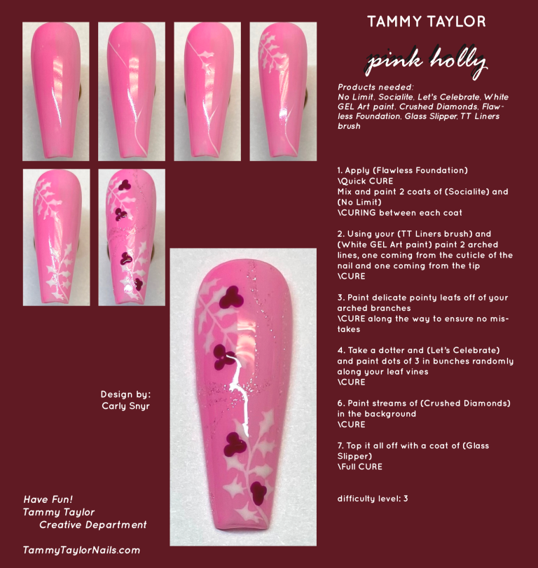 Pink Holly Step By Step Bundle – Gel System | Tammy Taylor Europe