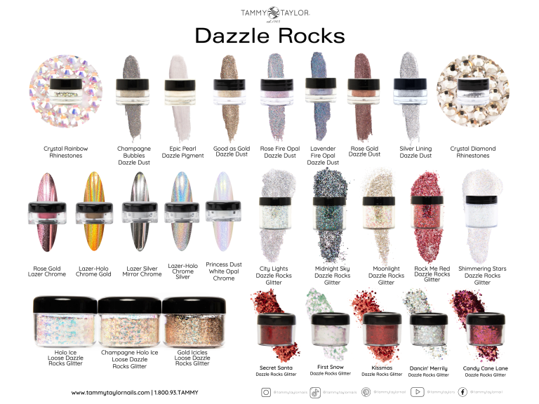 Entire Dazzle Rocks Chart – Nail art y efectos | Tammy Taylor Europe